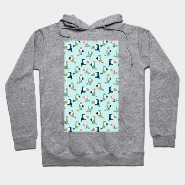 Cute Colorful Beautiful Bird Pattern Artwork Hoodie by Artistic muss